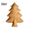 Wooden Candy Holder for Christmas Tree Serving Tray, Nut Dish, Xmas Tree‑Shaped Snack Storage Natural Wood Ornament Bowl Plate, Decorative Tabletop