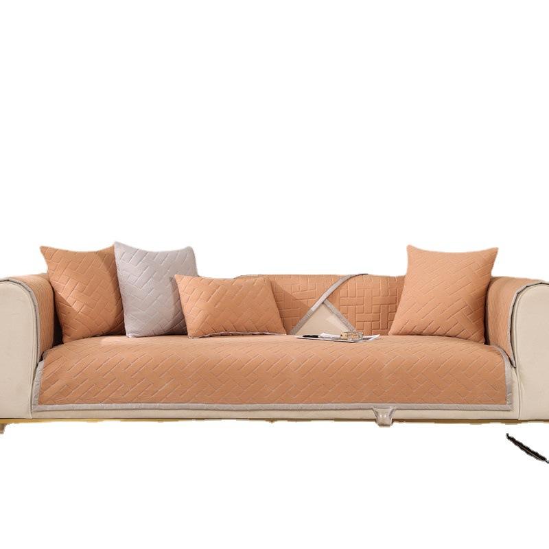 Sommer Einfarbig Latex Eis Seide Gestepptes Sofakissen Modern Schlicht Dreisitzer Rutschfest Sofakissen Handtuch