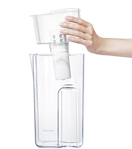 Cleansui Water Purifier, Pot-Type, Includes 1 Cartridge [Main Unit CP405-WT] Filtered Water Capacity: 1.4L, Total Capacity: 2.2L, Medium Capacity Mode