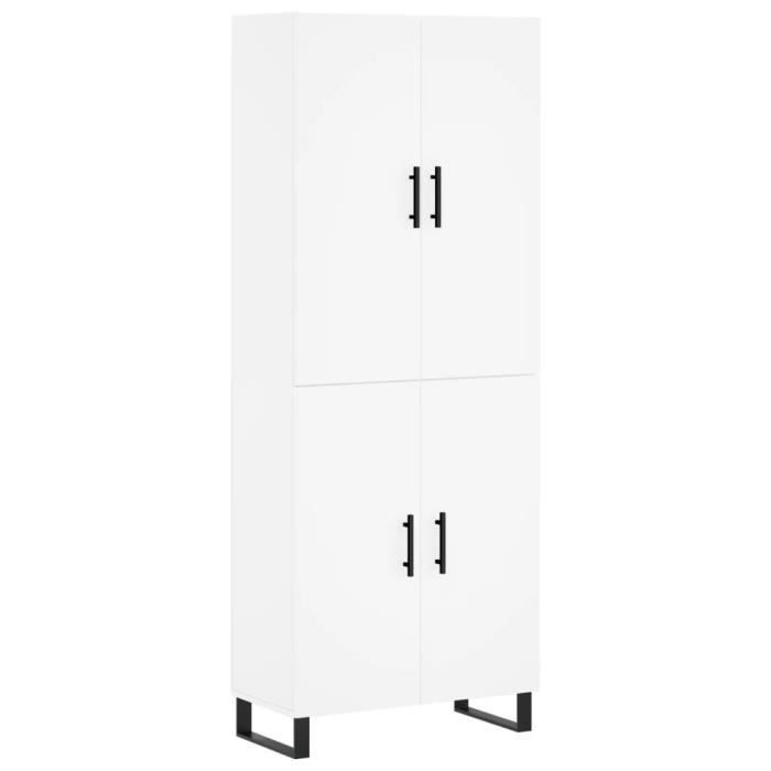 VidaXL Buffet haut Blanc 69,5x34x180 cm Bois d'ingénierie 3195699