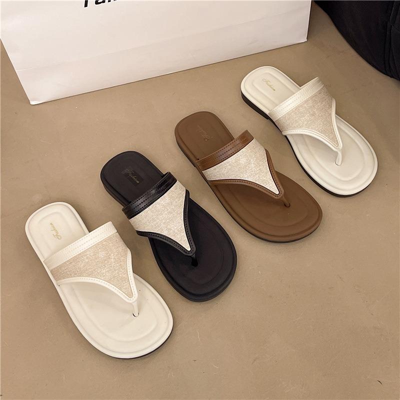 Retro fashion flip-flops shoes women's summer wear new shoes beautiful beach cool slippers