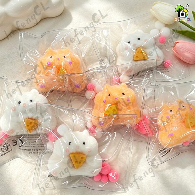 Hamster Queijo Squishy Brinquedo Fidget Alívio do Estresse Animal Macio Fofo Aperte Sensorial Descompressão Festa Infantil Presente de Feriado