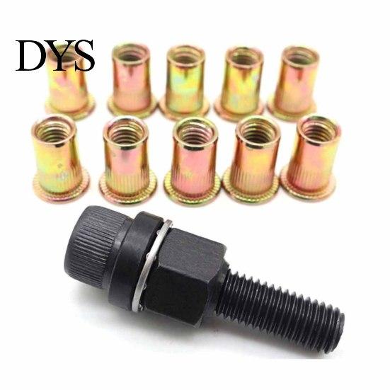 Compact Space Rivet Installer Nut Pliers And Press-in Nuts Kit for Metal Agricultural Equipment Retrofitting, M3 To Ergonomic Hand Riveter Set M10/12