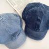 Washed Cloth Denim Octagonal Hat Head Circumference Cloud Hat Casual Denim Beret  Girl
