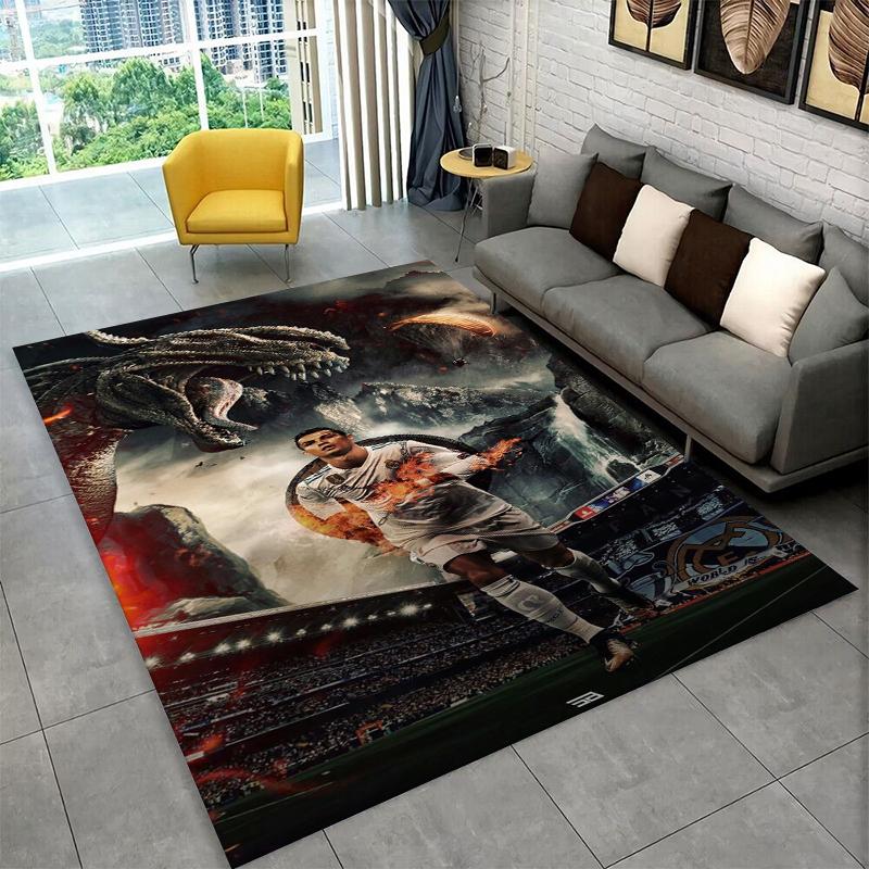 CR12 Goat R-Ronaldo Football Star Carpet Rug for Playroom Bedroom Living Room Sofa Home Decor,kids Area Rug Non-slip Floor Mat