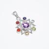 Star Chakra Pendant: 925 Sterling Silver Multi-Gemstone Healing Jewelry