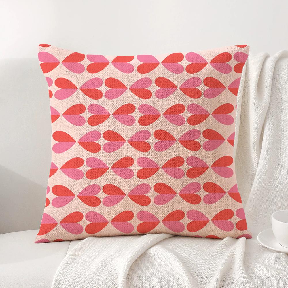 Hot Loving Heart Cushion Cover Natural Linen Organic Fabric DoubleSided Printing Sofa Home Decor Breathable Bed Pillow