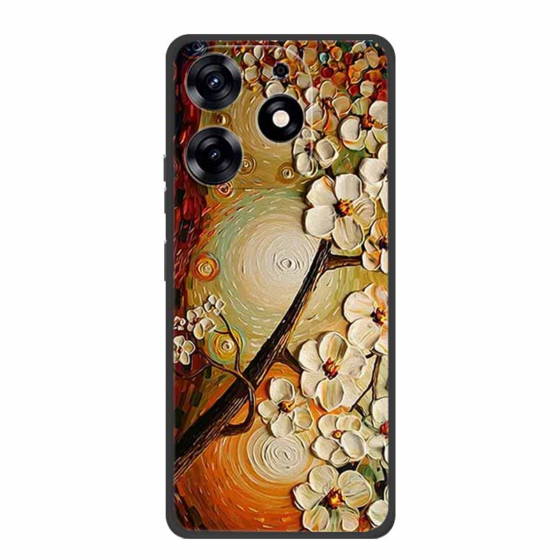 3D Emboss Case For Realme C61 Phone Case Relief Flowers Shockproof Silicone Soft Coque For Realme C61 Back Cover Case RealmeC61