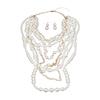 Statement Long Pearls Necklace With Earrings Set for Trendy Women Seek Unique Styles In Fashion Accessories Daily Use