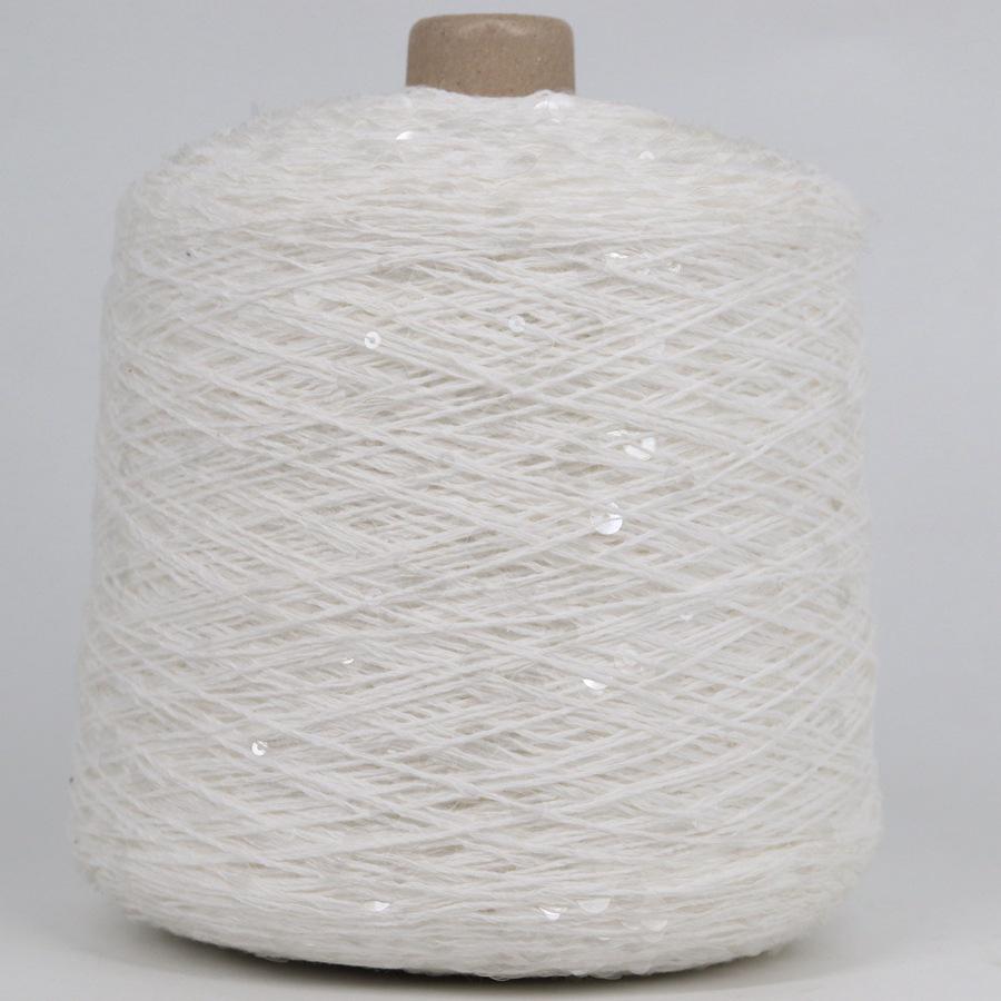 Hand-Knitted Bright Cotton Yarn with Sequins, 3MM+6MM, Combed and Fancy