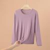 Plus Size Modal Long-Sleeve Loose Fit Round Neck T-Shirt for Women