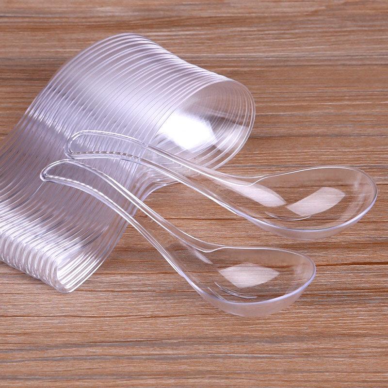 ZISIZ Disposable Red Plastic Spoons