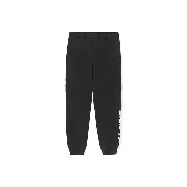 

Lining Logo Print Mid-Waist Knit Sports Pants Men Bottoms Black AKLS077-1 M