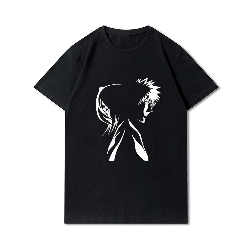 Plus Size BLEACH Kurosaki Ichigo Men T-Shirt Harajuku Cool Hip Hop Cotton T Shirts Casual Funny Tops Tees