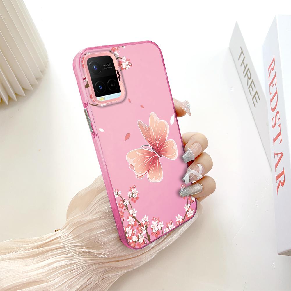 Painted Pattern Colorful Sliver Double Sided Hard Shell Shockproof Anti-fall Phone Casing for Vivo