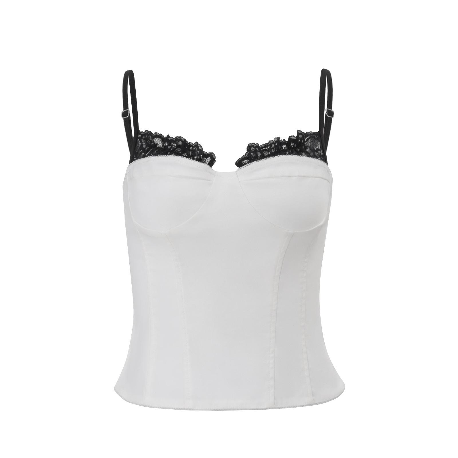 Элегантный кружевной топ-камзол и облегающая юбка с акцентом на талии в европейском стиле - Коллекция Весна 2026 для женщин Small