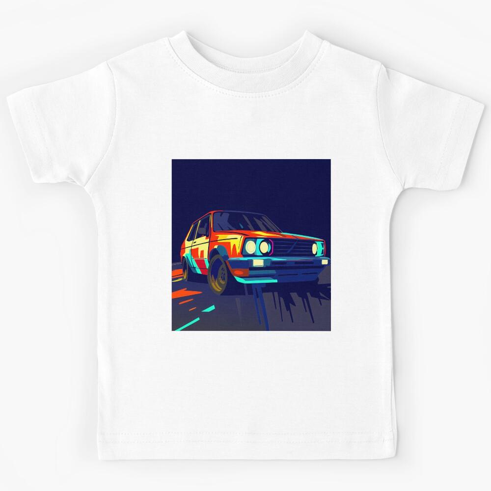 Colorful Retro Car in Motion Kids T-Shirt 170