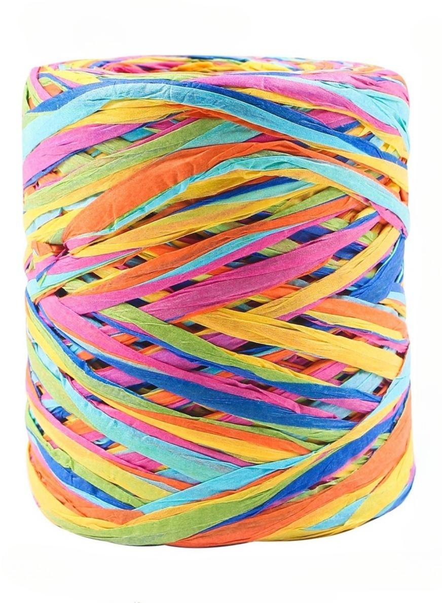 

Vibrant Multi-Color Raffia Gift Wrapping Twine, Decorative Ribbon for Festival Gift Tying & DIY Crafts