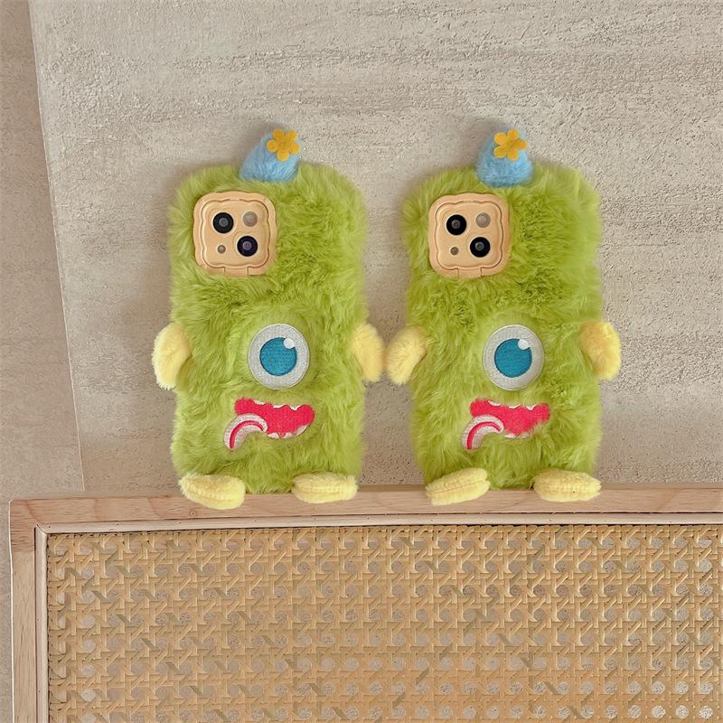 Husă pentru telefon mobil din pluș Apple „15” cu desene animate pentru Huawei Mate60 - Păpușă monstru cu un singur ochi cu personalitate creativă - Drăguță și amuzantă