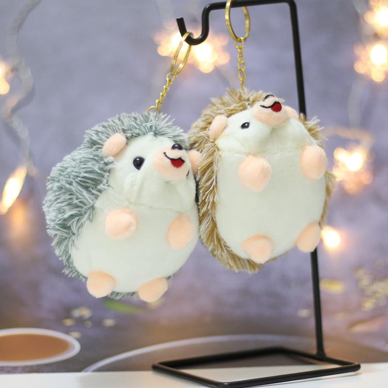 Plush Hedgehog Keychain Pendants Stuffed Animals Doll Toy Keyring Charms Backpack Accessory Adorable Handbag Pendants