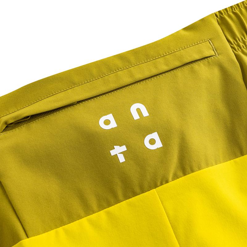 Anta Mens Woven Sports Shorts Summer 2026 Casual Men shorts Green Yellow 952625506-3