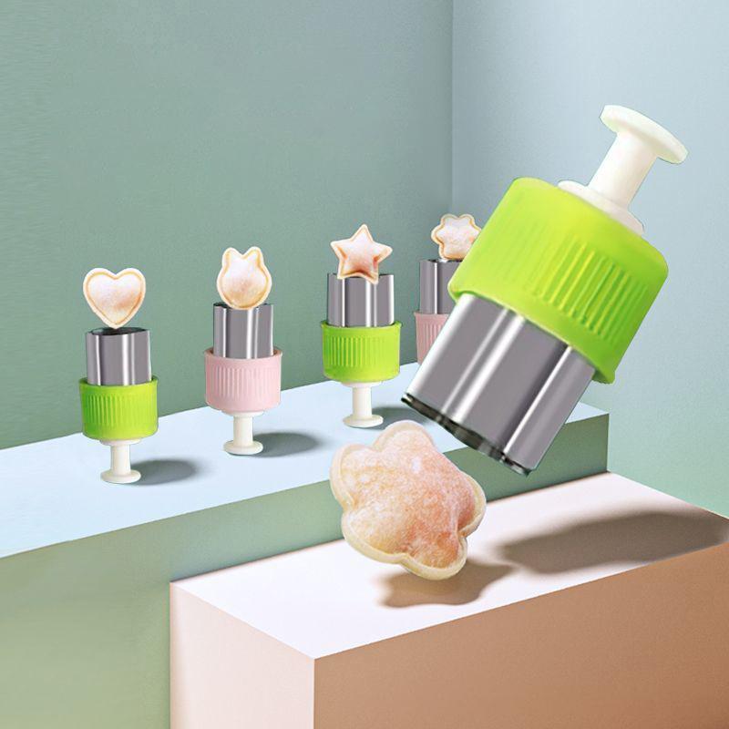 5/6Pcs Pressed Fruit Printing Cutting Die Butterfly Noodle Flower Cutter Stainless Steel Vegetable And Fruit Biscuit Cutting Die