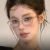 New Neutral Style Ultra-light and Fashionable Oval Frame Glasses Without Lenses Elegant and Luxurious Women's Glasses Frame