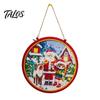 Wood Seasonal Ornaments Wooden Christmas Hanging Decoration, Rustic Santa Claus Snowman Gnome Red Truck Decorations Ornament, Window Wall Decor