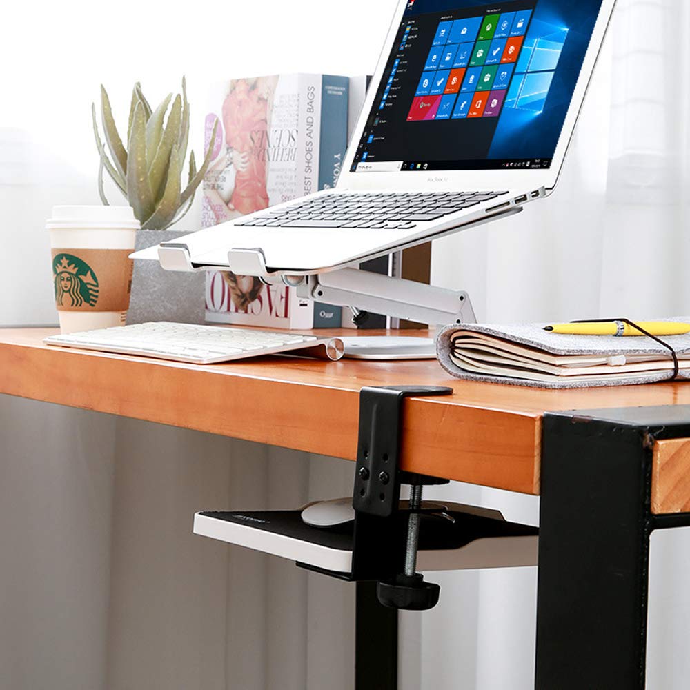 FUGEST Slider Mouse Table Armrest Clamp Type Hard Plastic (Black)