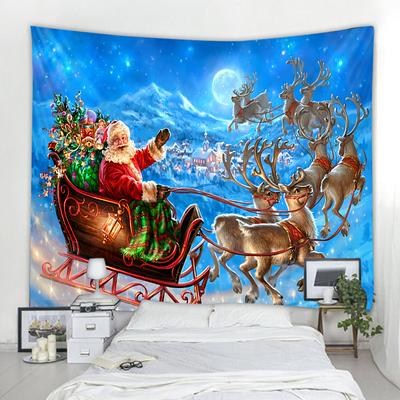 Santa Sleigh Decoration Tapestry Christmas Party Background Decoration Tapestry Family Christmas Party Living Room Bedroom Decor