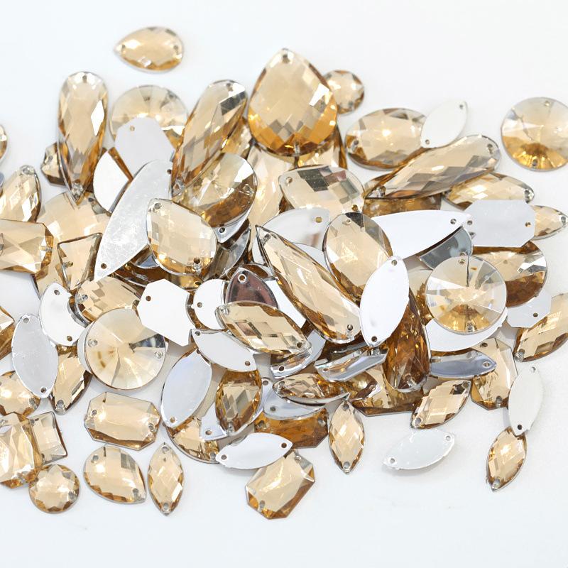 Mixed Shape Imitation Table Double Hole Mesh Hand Seam Drill Acrylic Drill, Special-Shaped Drill Diy Accessorie Flat Bottom Drill Beauty Sticker Drill