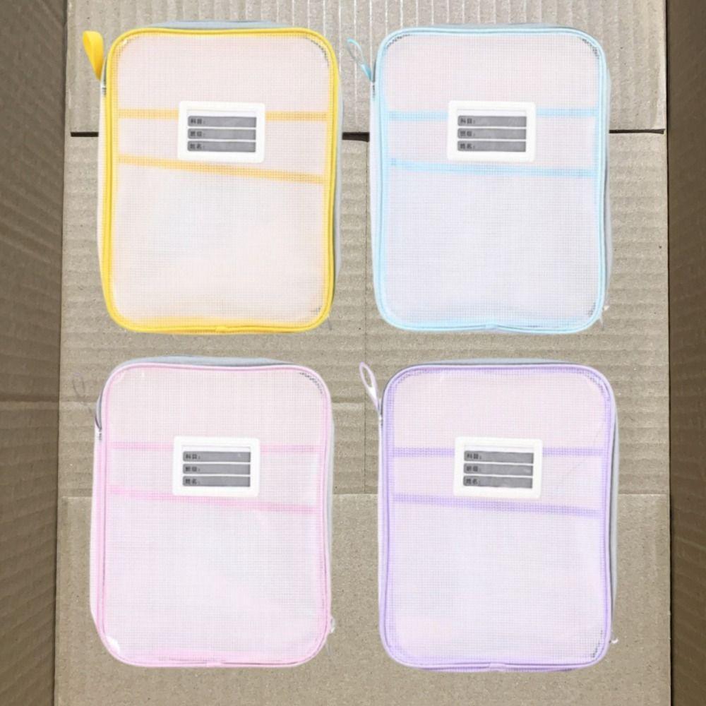 Large Capacity Test Paper Storage Bag Zipper File Folder Bag Transparent File Bag Students