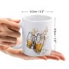 1pc 11oz White Ceramic Mug with Double-Sided Beer Lover Print, Daily Coffee Cup