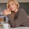 Women's Oversized Batwing Sweaters 2025 Fall Outfits Trendy Crewneck Knit Side Slit Fashion Pullover Tops
