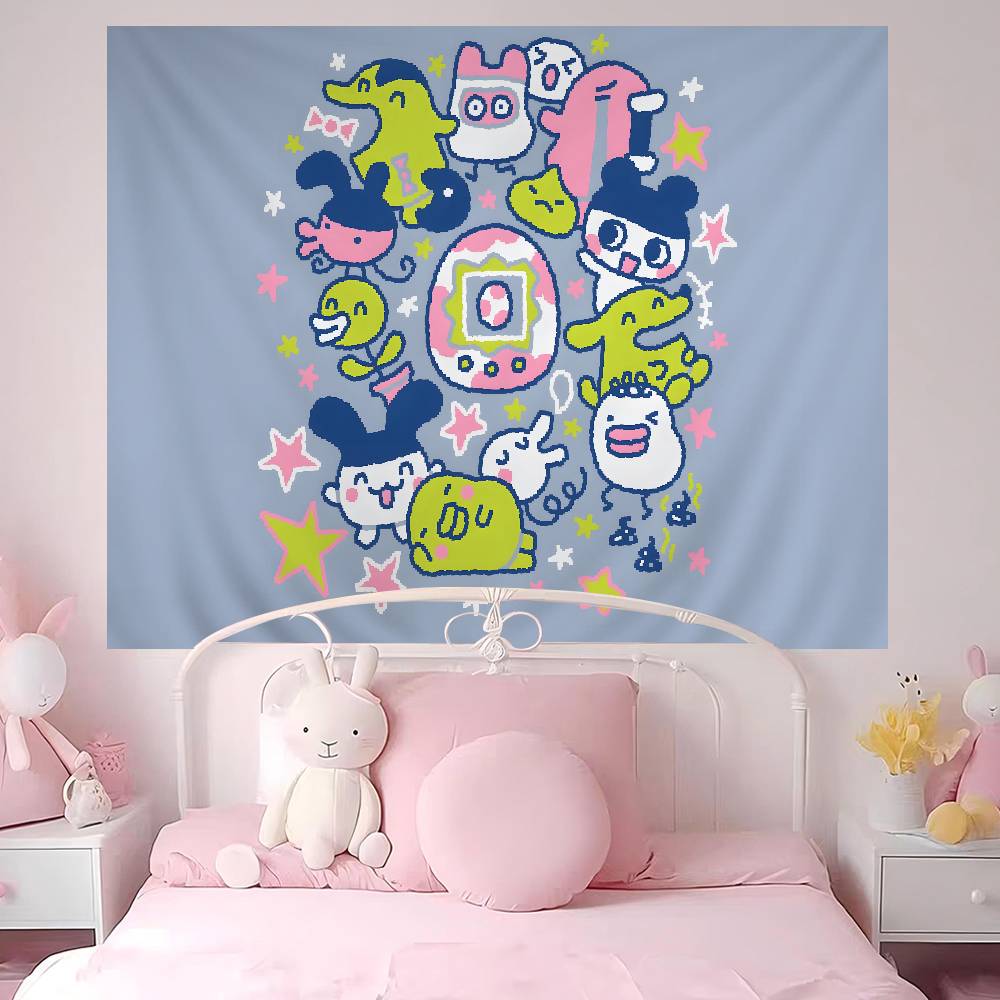 Classic TTamagotchi Cut Friend Game Hanging Bohemian Tapestry Hanging Tarot Hippie Wall Rugs Dorm Japanese Tapestry