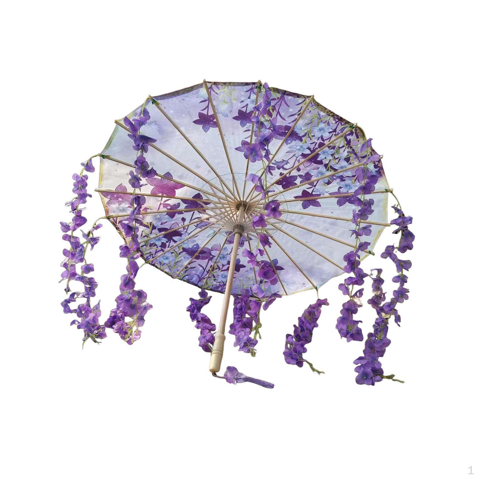 32-дюймовый китайский зонт из промасленной бумаги, восточный зонт-парасоль Purple
