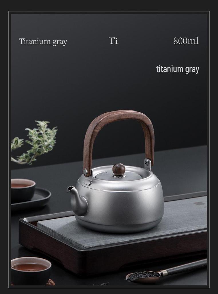 Portable Pure Titanium Kettle Teapot for Brewing and Boiling