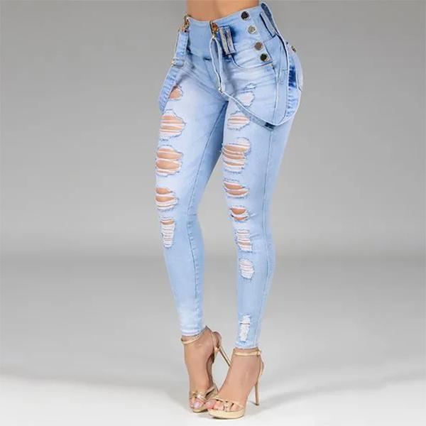 Winter Fashion Ripped Jeans High Waist 