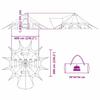 Teepee Tent for 7 People Green and Grey 600 X 600 X 347 Cm