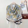 Retro Niche Daily Outer Long Towel Women's Atmosphere Floral Printing Temperament Cotton and Linen Scarf