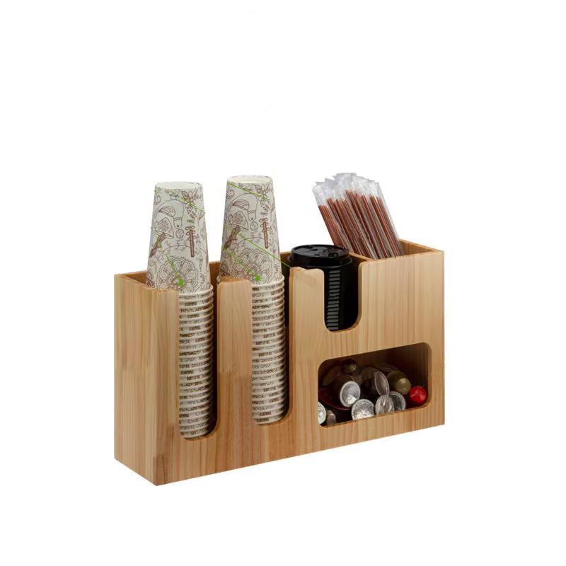Wooden Commercial Cup and Straw Organizer