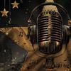 Vintage Stage Microphone Backdrop Golden Star Night City Live Party Background