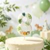 Jungle Animal Print Number Birthday Candle 0-9 Vivid Pattern Food-Safe Cake Decor for Kids Birthday Baby Shower Party Supplies