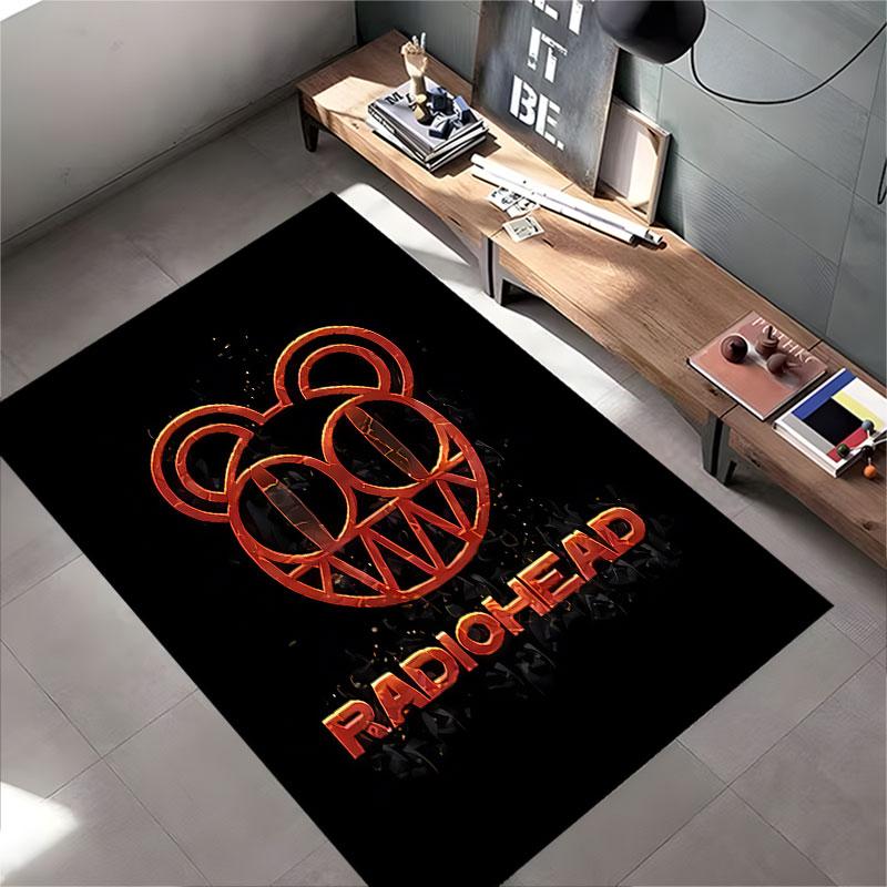 Red Bear Face Radiohead Logo suitable as a non-slip mat for the living room or bedroom sofa