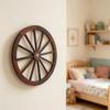 3 Pcs Wooden Wheels Rustic Wagon Wall Decor Decorative for Yard Antique Wood Ornament Garden Decoration Light Brown