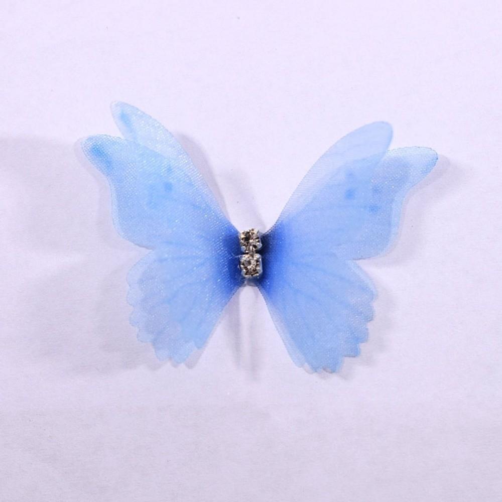 50Pcs Colorful Chiffon Butterfly Embroidered Patches Clothes Sewing Patch Bridal Hair Accessories