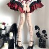 Gothic Style Mesh Tights With Edgy Crosses Motif Breathable Nylon For Women