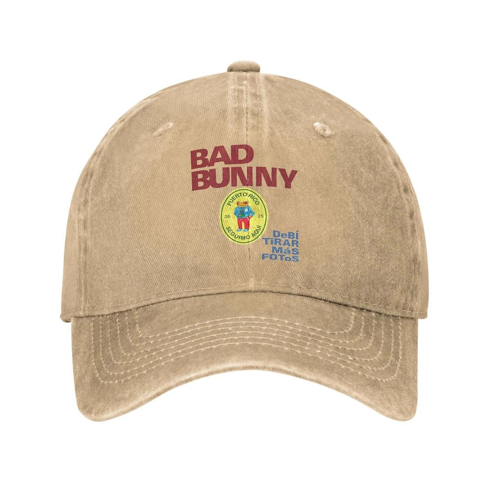 Casual Bad Bunny Debi Tirar Mas Fotos DTMF Baseball Cap Unisex Distressed Washed Headwear Outdoor Travel Adjustable Fit Caps Hat