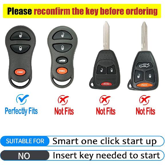 Soft TPU Full Protection Car Key Fob Cover for Dodge Durango Grand | Compatible with Dodge Caravan Dakota1999-2003/Ram Truck 1500 2500 3500