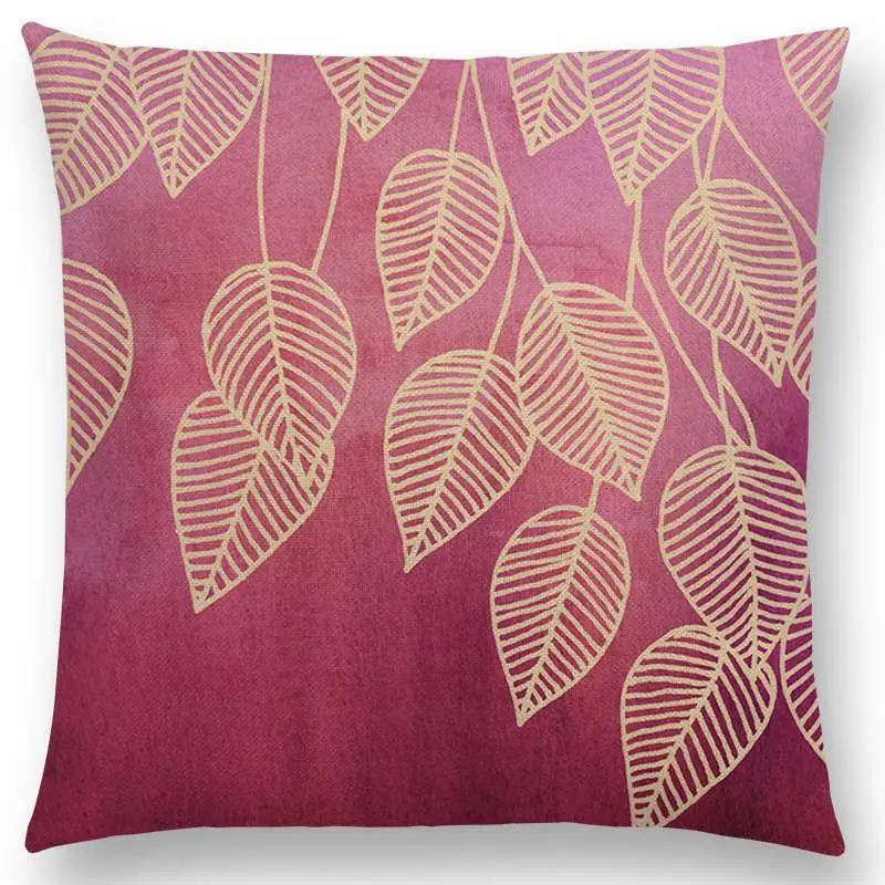 Home Decor Floral &amp; Leafy Patterns Pillow Covers Pattern Cushion Cover Suitable For Sofa Bedroom Car Pillow Cover